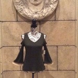 Cold shoulder long sleeve top